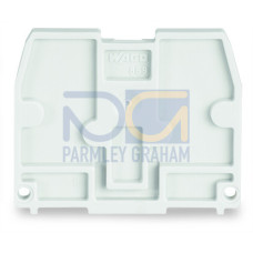 End plate, for terminal blocks with snap-in mounting foot, 2.5 mm thick, light gray