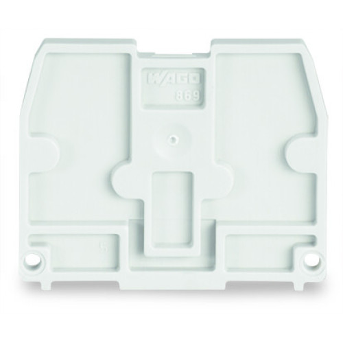 End plate, for terminal blocks with snap-in mounting foot, 2.5 mm thick, light gray