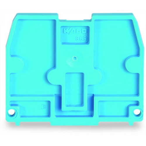 End plate, for terminal blocks with snap-in mounting foot, 2.5 mm thick, blue