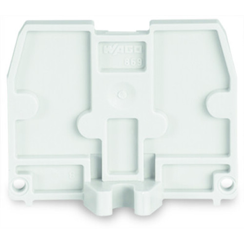 End plate, with fixing flange M3, 2.5 mm thick, light gray