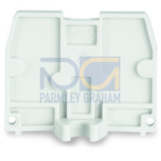 End plate, with fixing flange M4, 2.5 mm thick, light gray