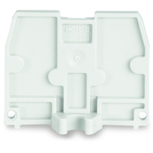 End plate, with fixing flange M4, 2.5 mm thick, light gray