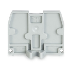 End plate, with fixing flange M4, 2.5 mm thick, gray