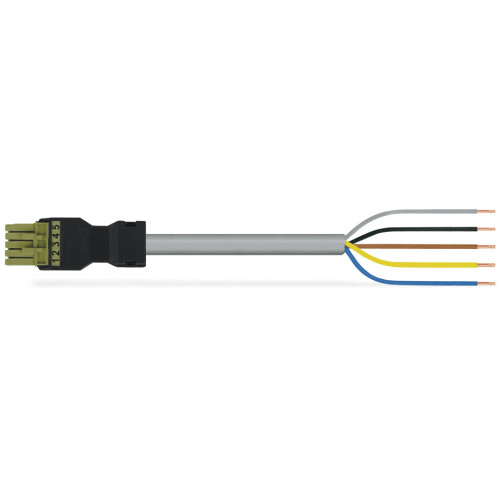pre-assembled connecting cable, Eca, Socket/open-ended, light green