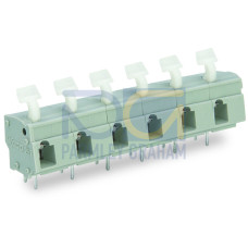 PCB Terminal Block, Push-Button 2.5 mm Pin Spacing 10/10.16 mm 2-Pole Light Gray