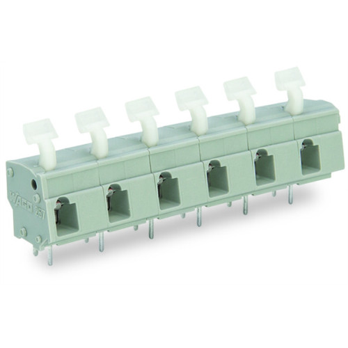 PCB Terminal Block, Push-Button 2.5 mm Pin Spacing 10/10.16 mm 2-Pole Light Gray
