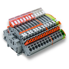 Compact terminal block, for current and voltage transformers, multi-colored