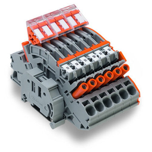 Compact terminal block, for current transformer circuit, multi-colored