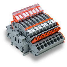 Compact terminal block, for current transformer circuit, multi-colored