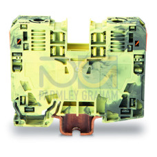 2-conductor through terminal block, 35 mm&sup2;, lateral marker slots, dark gray/yellow