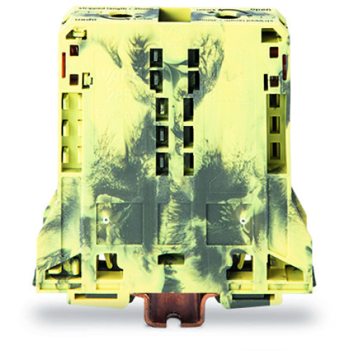 2-conductor through terminal block, 95 mm&sup2;, lateral marker slots, dark gray/yellow