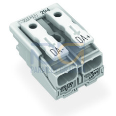 Lighting connector, push-button, external, without ground contact, white