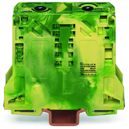 2-conductor ground terminal block, 50 mm&sup2;, suitable for Ex e II applications, green-yellow