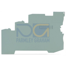 End and intermediate plate, 1 mm thick, for 3-conductor terminal blocks, gray