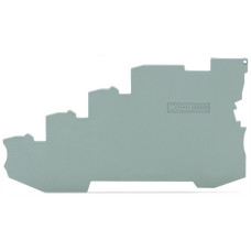 End and intermediate plate, 1 mm thick, for 4-conductor terminal blocks, gray