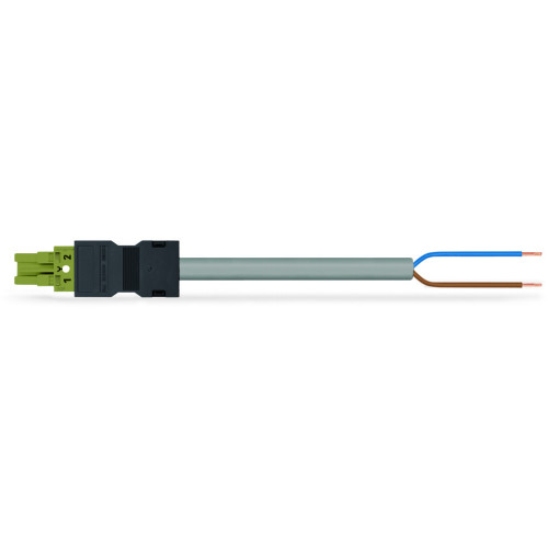 pre-assembled connecting cable, Eca, Socket/open-ended, light green