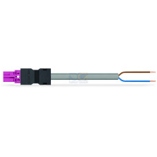 pre-assembled connecting cable, Eca, Plug/open-ended, pink
