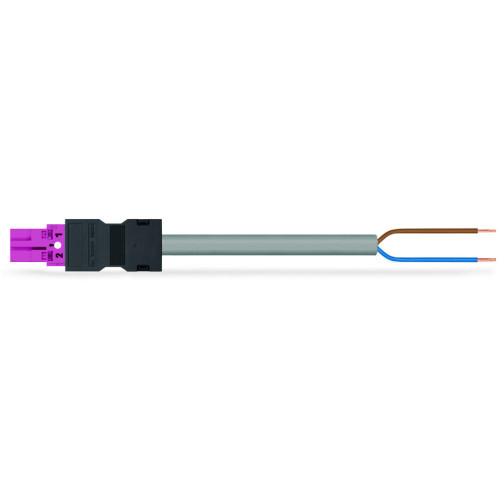 pre-assembled connecting cable, Eca, Plug/open-ended, pink