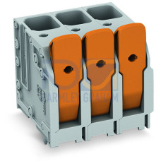 PCB terminal block, lever, 16 mm&sup2;, gray