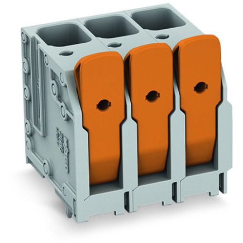 PCB terminal block, lever, 16 mm&sup2;, gray