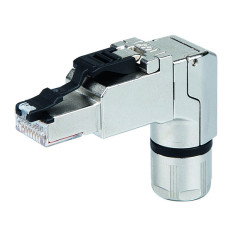 Connector ETHERNET with high-voltage symbol, black for 5 terminal blocks, yellow