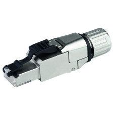 Connector ETHERNET; RJ-45; Cat. 6A; straight; Code T568A; AWG 22; Strain relief