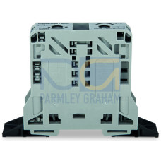 2-conductor through terminal block, 50 mm&sup2;, lateral marker slots, gray