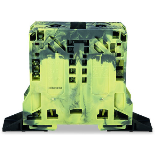 2-conductor through terminal block, 50 mm&sup2;, lateral marker slots, dark gray/yellow