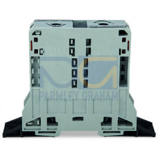 2-conductor through terminal block, 95 mm&sup2;, lateral marker slots, gray