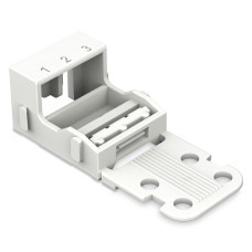 3 Conductor Connector, Mounting Carrier For Screw Mount, White