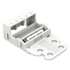 5 Conductor Connector, Mounting Carrier For Screw Mount, White