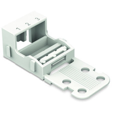 3 Conductor Connector, Mounting Carrier Horizontal, Snap in Feet, White