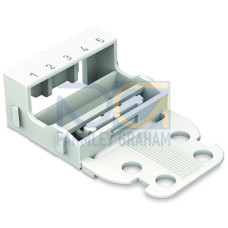 Mounting carrier, for 5-conductor terminal blocks, 221 Series - 4 mm&sup2;, white