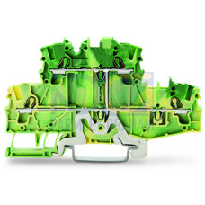 Double-deck terminal block, 4-conductor ground terminal block, 2.5 mm&sup2;, green-yellow