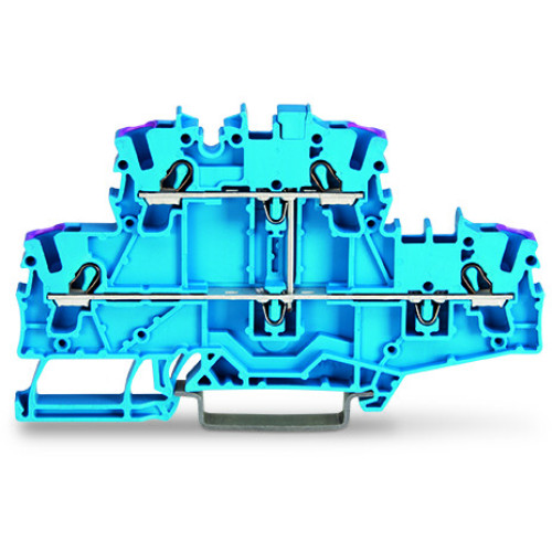 Double-deck terminal block, 4-conductor through terminal block, N, blue