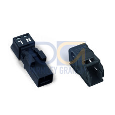 Plug, with strain relief housing, 2-pole, black