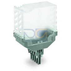 Empty component plug housing, 10-pole, transparent housing