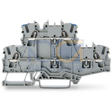 Double-deck terminal block, Through/through terminal block, L/N, gray