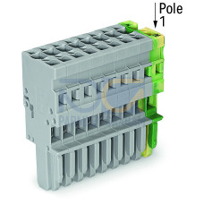 1-conductor female connector, CAGE CLAMP&reg;, 4 mm&sup2;, green-yellow/gray