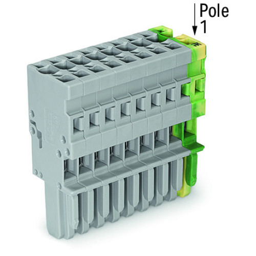 1-conductor female connector, CAGE CLAMP&reg;, 4 mm&sup2;, green-yellow/gray