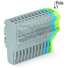 1-conductor female connector, Push-in CAGE CLAMP&reg;, 1.5 mm&sup2;, gray/blue/green-yellow