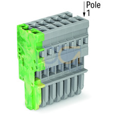 1-conductor female connector, CAGE CLAMP&reg;, 4 mm&sup2;, gray/green-yellow