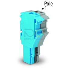 1-conductor female connector, Push-in CAGE CLAMP&reg;, 4 mm&sup2;, blue/gray