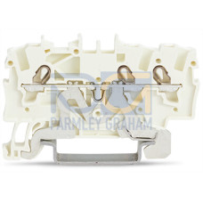 3-conductor shield terminal block, 1.5 mm&sup2;, side and center marking, white