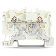 2-conductor shield terminal block, 1.5 mm&sup2;, side and center marking, white