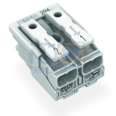 Lighting connector, push-button, external, without ground contact, white