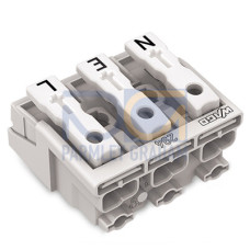 Lighting connector, push-button, external, without ground contact, white