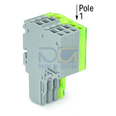 2-conductor female connector, Push-in CAGE CLAMP&reg;, 1.5 mm&sup2;, gray/green-yellow