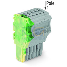 1-conductor female connector, Push-in CAGE CLAMP&reg;, 1.5 mm&sup2;, green-yellow/gray