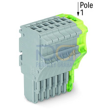 1-conductor female connector, Push-in CAGE CLAMP&reg;, 1.5 mm&sup2;, gray/green-yellow
